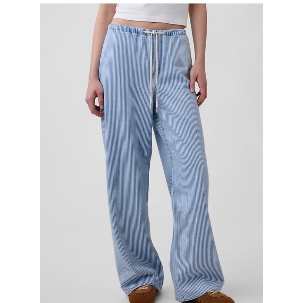 Gap Low Rise UltraSoft Easy '90s Loose Stripe Jeans Size Snall NEW